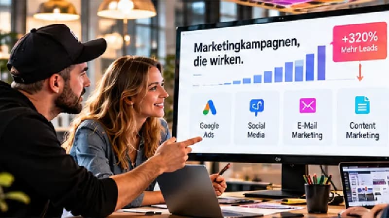 Marketing-Agentur plant digitale Kampagnen und analysiert deren Performance und Leadgenerierung