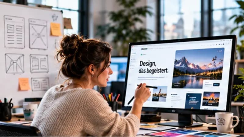 Webdesign-Agentur bei der gemeinsamen Planung und Gestaltung einer modernen Website